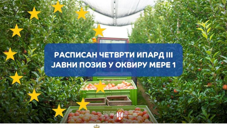 Raspisan Četvrti IPARD III Javni Poziv: Više od Milijardu Dinara za Podizanje i Opremanje Zasada Voća