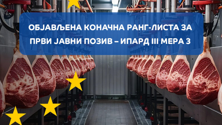 IPARD novac za 147 projekata: podrška ide za preradu mleka, mesa, voća, povrća i žitarica