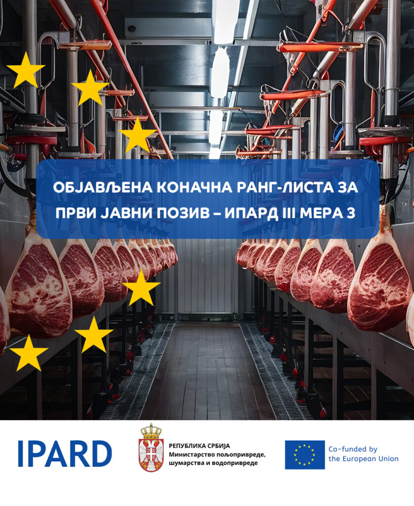 IPARD novac za 147 projekata: podrška ide za preradu mleka, mesa, voća, povrća i žitarica